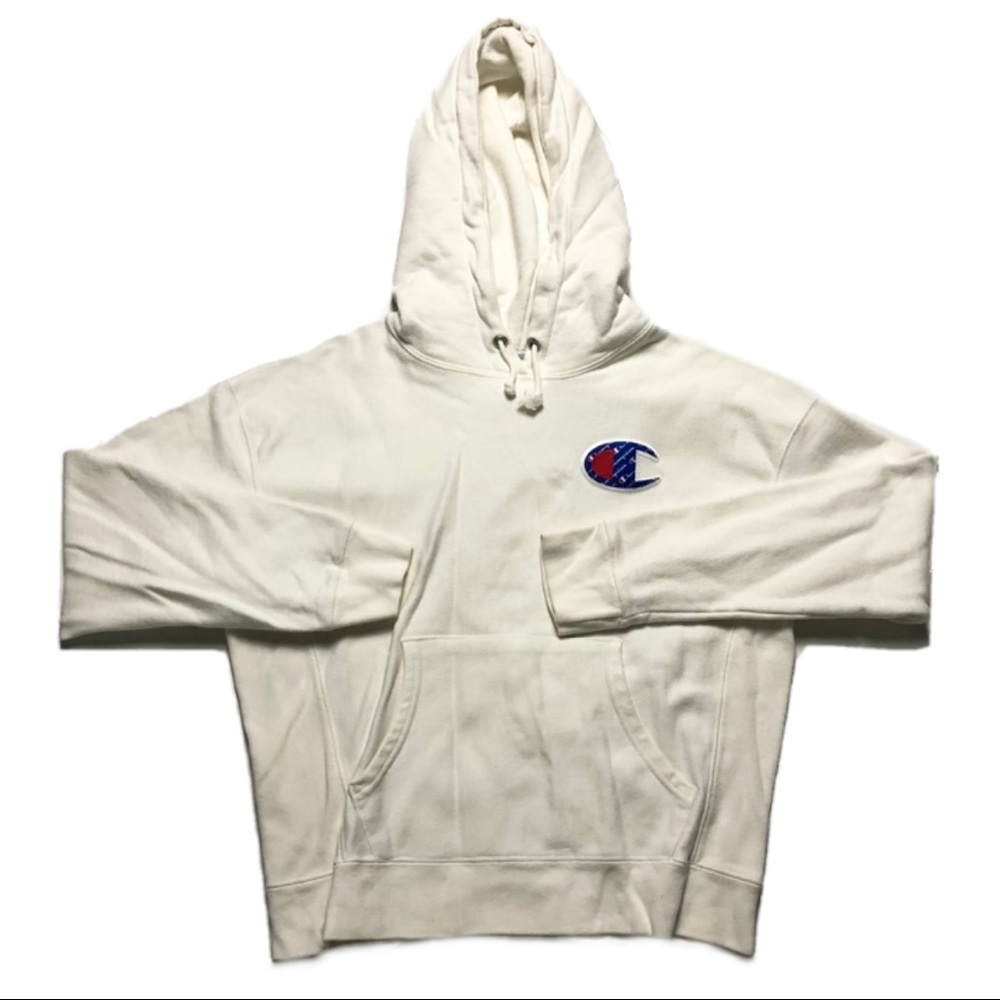 RARE Vintage Champion White Hoodie Size: Medium